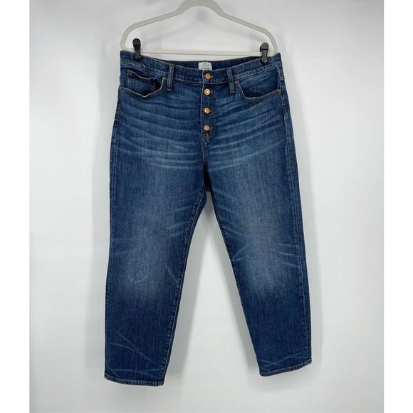 J. Crew Straightaway High Rise Straight Leg Button Fly Loose Fit Jeans size 32 - Picture 1 of 7